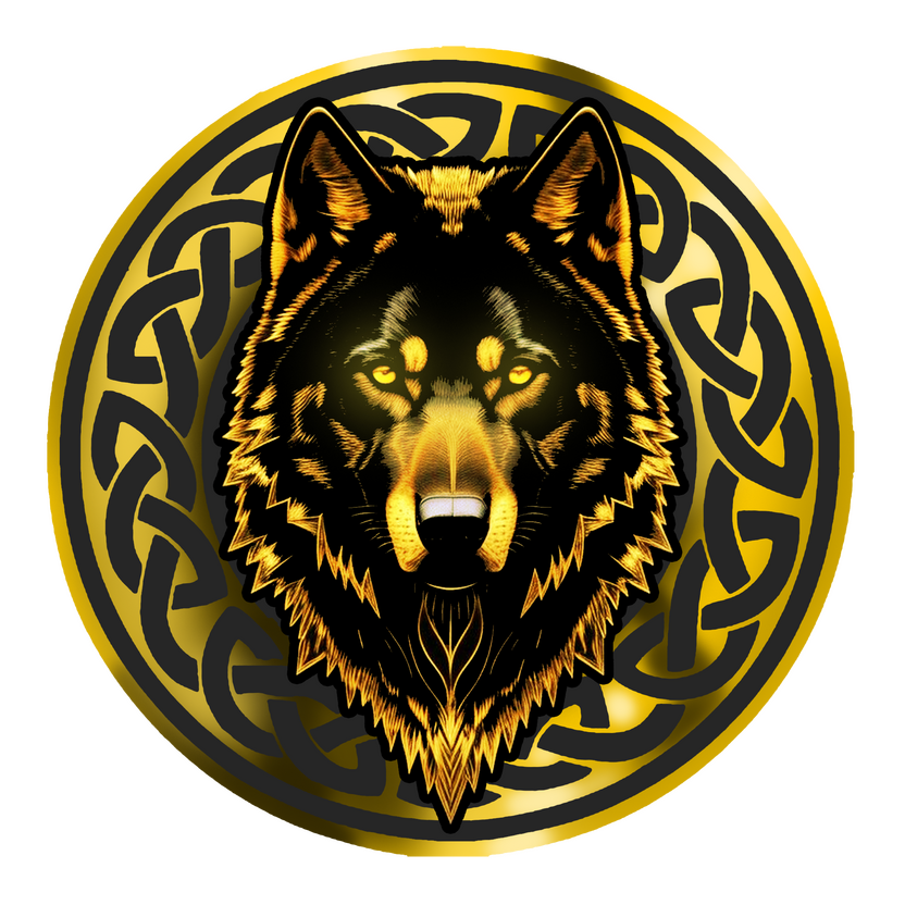 The Golden Wolf Logo Stand Alone